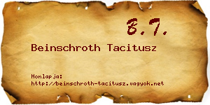 Beinschroth Tacitusz névjegykártya